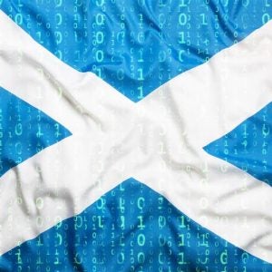 Scottish Flag With Binary Code